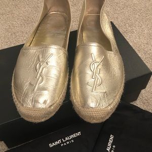 Saint Laurent Espadrilles in metallic size 9.5.